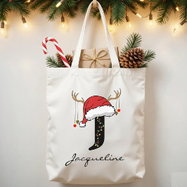 Custom Monogram Holiday Tote Bag for Friends Tragetasche