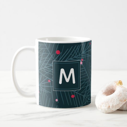 Custom Monogram Holiday Weihnachtsgeschenk Kaffeetasse (Mit Donut)