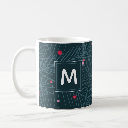 Custom Monogram Holiday Weihnachtsgeschenk Kaffeetasse (Links)