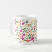 Custom Monogram Hübsch Colorful Girl Floral Tasse (Vorderseite Links)