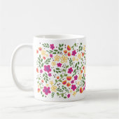 Custom Monogram Hübsch Colorful Girl Floral Tasse (Links)