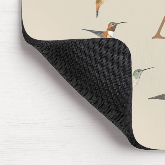 Custom Monogram Hummingbird Mousepad (Ecke)