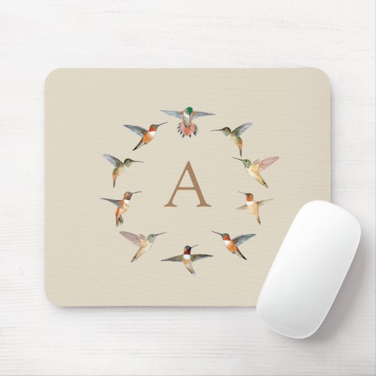 Custom Monogram Hummingbird Mousepad (Mit Mouse)