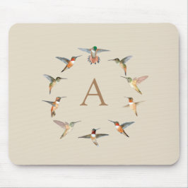 Custom Monogram Hummingbird Mousepad