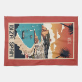 Custom Monogram Ibiza, Spain Travel Poster Geschirrtuch (Horizontal)