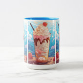 Custom Monogram Ice Cream Sundae Zweifarbige Tasse (Mittel)