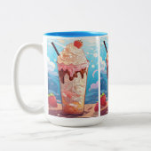 Custom Monogram Ice Cream Sundae Zweifarbige Tasse (Links)