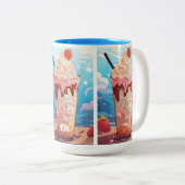 Custom Monogram Ice Cream Sundae Zweifarbige Tasse (VorderseiteRechts)