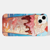 Custom Monogram Ice Creme Milkshake Case-Mate iPhone Hülle (Rückseite (Horizontal))