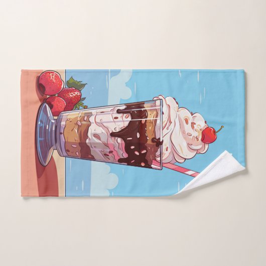 Custom Monogram Ice Creme Milkshake Handtuch (Handtuch)
