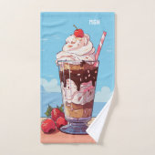 Custom Monogram Ice Creme Milkshake Handtuch (Handtuch)