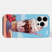Custom Monogram Ice Creme Milkshake iPhone Hülle (Rückseite (Horizontal))