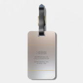 Custom Monogram Imitate Gold Silver Look Elegant Gepäckanhänger (Rückseite vertikal)