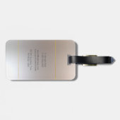 Custom Monogram Imitate Gold Silver Look Elegant Gepäckanhänger (Rückseite horizontal)