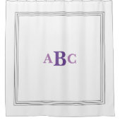 Custom Monogram in Classic Black and White Duschvorhang (Vorderseite)