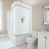 Custom Monogram in Classic Black and White Shower  Duschvorhang (Beispiel)