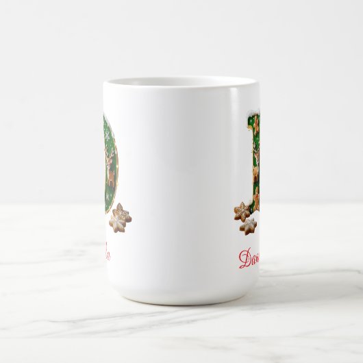 Custom Monogram initial D merry Christmas Kaffeetasse (Mittel)