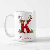 Custom Monogram initial K merry Christmas Kaffeetasse (Links)