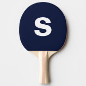 Custom Monogram Initial Midnight Navy Blue Tischtennis Schläger (Vorderseite)