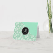Custom Monogram Initial Mint Green Tile Pattern (Vorderseite)