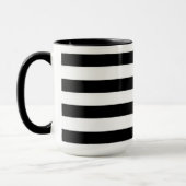 Custom Monogram Initial Name Black  White Stripes Tasse (Links)