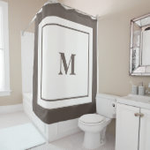 Custom Monogram Initial Taupe Brown Duschvorhang (Beispiel)