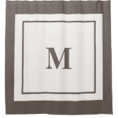 Custom Monogram Initial Taupe Brown Duschvorhang (Vorderseite)