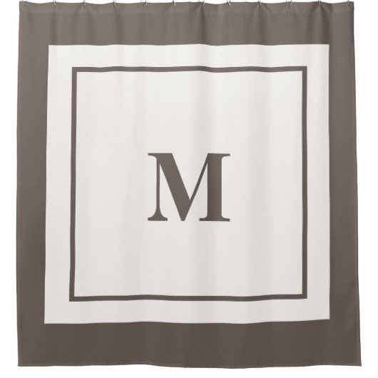 Custom Monogram Initial Taupe Brown Duschvorhang (Vorderseite)