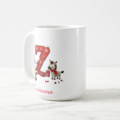Custom Monogram initial Z merry Christmas Kaffeetasse (Vorderseite Links)
