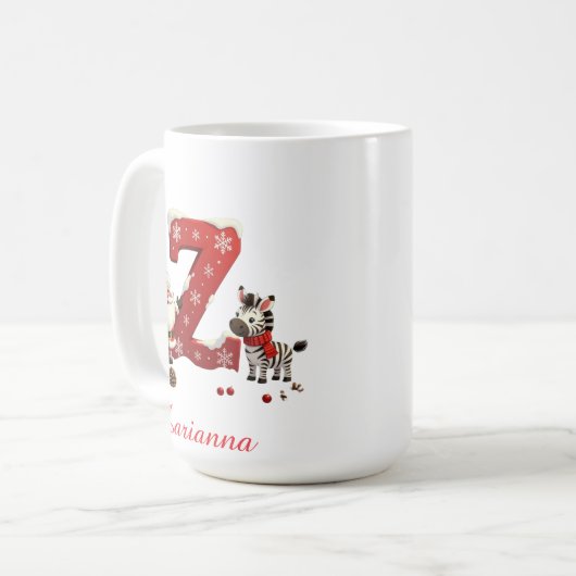 Custom Monogram initial Z merry Christmas Kaffeetasse (Vorderseite Links)