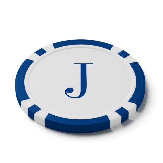 Custom Monogram Initials Vathers Day Poker Chips (Oberseite)