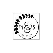 Custom Monogram Initials Wedding Wreath Art Gummistempel (Prägung)