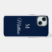 Custom Monogram iPhone Case 15 Hülle (Rückseite (Horizontal))