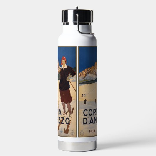 Custom Monogram Italy Skiing Trinkflasche (Links)