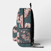 Custom Monogram Japanese Floral Elegance Backpack Bedruckter Rucksack (Rechts)