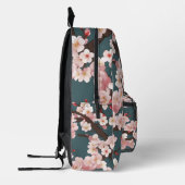 Custom Monogram Japanese Floral Elegance Backpack Bedruckter Rucksack (Links)