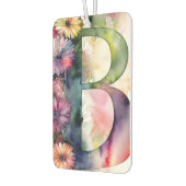 Custom Monogram Jewel Tone Wasserfarbe Floral Autolufterfrischer (Links)