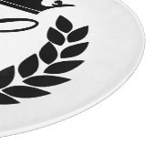 Custom Monogram Laurel Blätter & Crown Schneidebrett (Ecke)