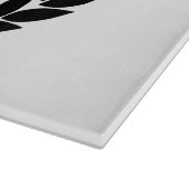 Custom Monogram Laurel Blätter & Crown Schneidebrett (Ecke)