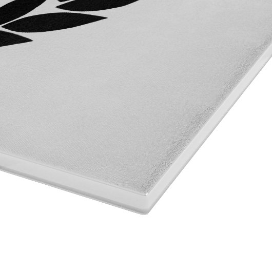 Custom Monogram Laurel Blätter & Crown Schneidebrett (Ecke)