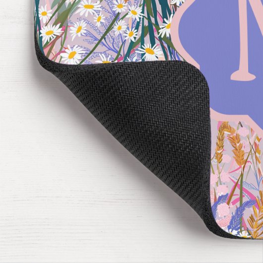 Custom Monogram Lavendel Mousepad (Ecke)