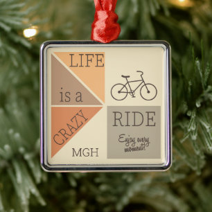 Custom Monogram Life ist eine verrückte Reise Ornament Aus Metall