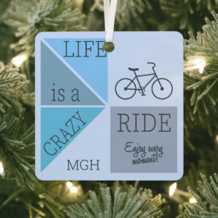 Custom Monogram Life ist eine verrückte Reise Ornament Aus Metall