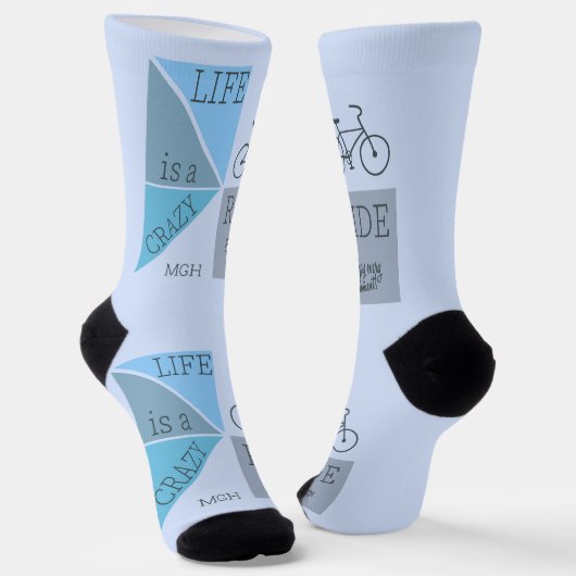 Custom Monogram Life ist eine verrückte Reise Socken (Gewinkelt)
