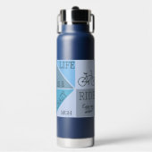 Custom Monogram Life ist eine verrückte Reise Trinkflasche (Vorderseite)