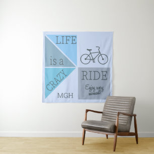 Custom Monogram Life ist eine verrückte Reise Wandteppich