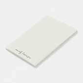 Custom Monogram Light Sage Chic Minimalist  Post-it Klebezettel (angewinkelt)