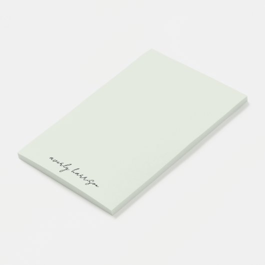 Custom Monogram Light Sage Chic Minimalist  Post-it Klebezettel (angewinkelt)