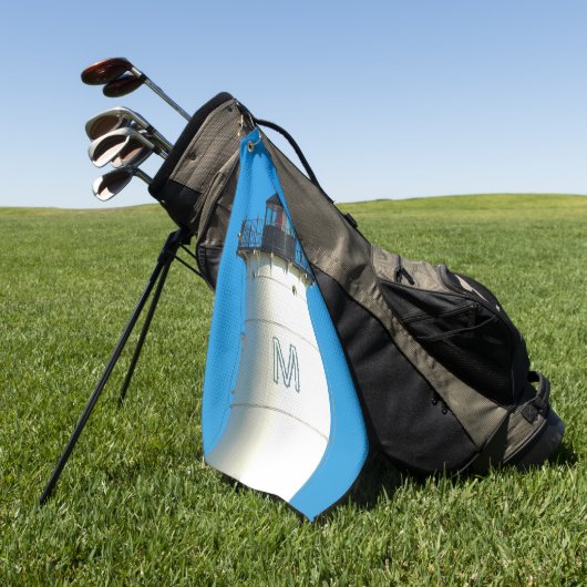 Custom Monogram Lighthouse Golf Handtuch (Gras)