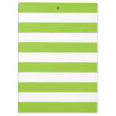 Custom Monogram Lime Green und Navy Bold Strips Klemmbrett (Rückseite)